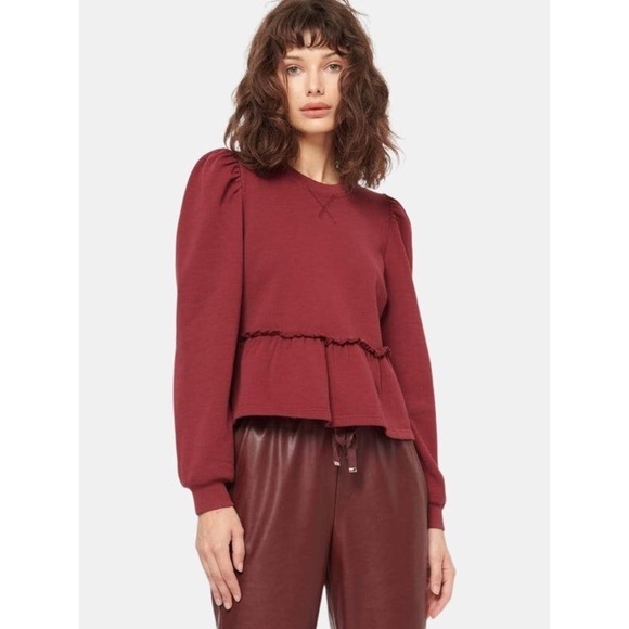 CAMI NYC Lyra Sweatshirt Burgundy Red Size Medium - Picture 3 of 9